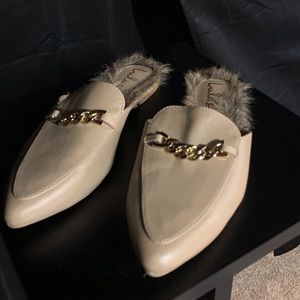 Tan Furry sandals